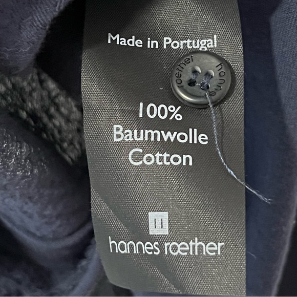 Hannes Roether Navy Blue Long Sleeve Button Up Top M ($270) - Picture 6 of 8